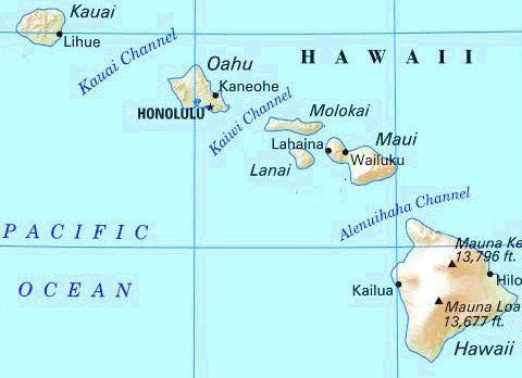 Hawaiian Islands Map