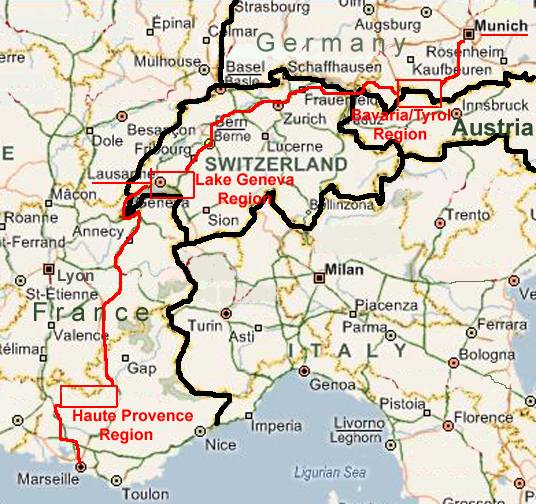 Provence to Munich Itinerary