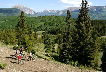 Mountain bike riders, Crested Butte, CO
