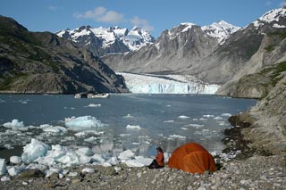 Tent overlooking McBride Glacier