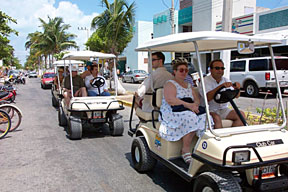 Golf carts on Isla Mujeres, Mexico