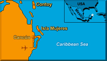 Map location of Isla Mujeres