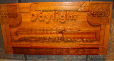 Artist Jackie Hadnot's large wooden carving