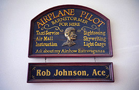 Pilot Robbie Johnson sign