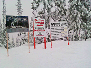 Whitewater Ski Resort avalanche signes