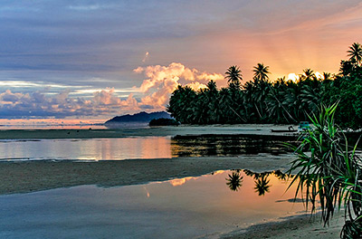 Dawn at Walung, isolated village on Kosrae Photo by Yvette Cardozo