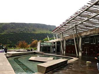 The Scottish Parliament building in Edinburgh