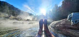 Soaking in the river