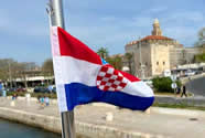 Croatia flag flying at Split