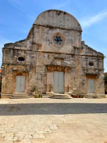 Churches and bell tower in Stari Grad on Hvar