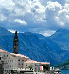 Montenegro, Perast, the boat to the island Our Lady of the Rocks