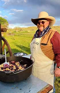 Cobbler dessert at BBQ dinner at K3 Guest Ranch near Cody, WY