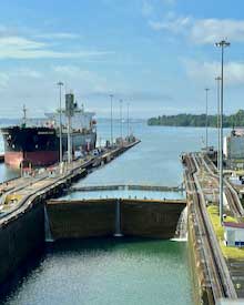 Panama Canal, Panama Canal Gatun locks chamber