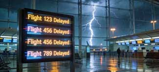 Delayed flights sign