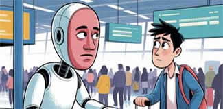 Airport info desk graphic